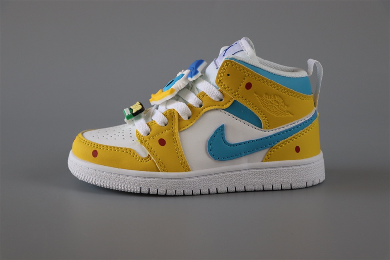 Youth Running Weapon Air Jordan 1 Yellow/White Shoes 0164 Youth Running Weapon Air Jordan 1 Yellow/White Shoes 0164